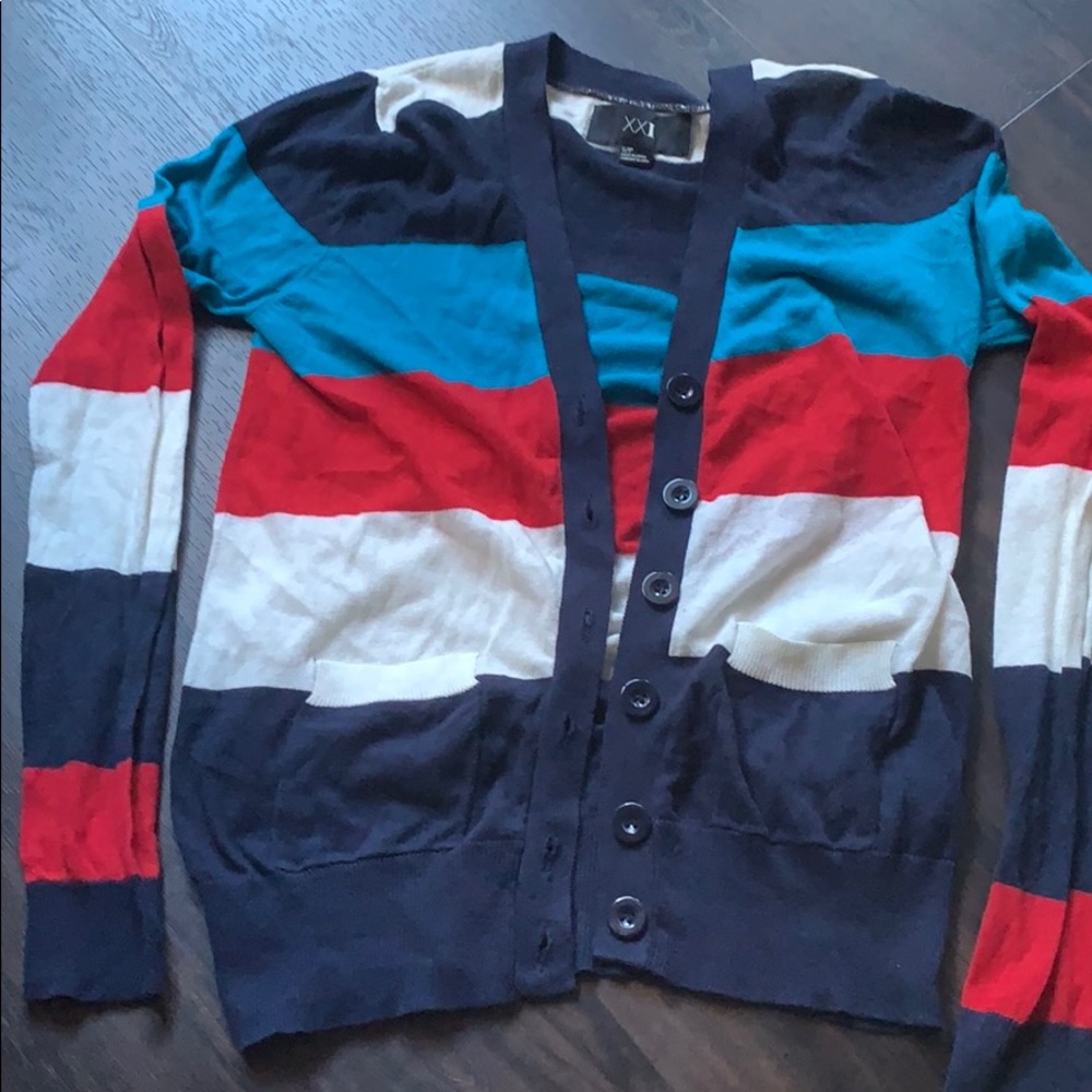 F21 Stripped Cardigan